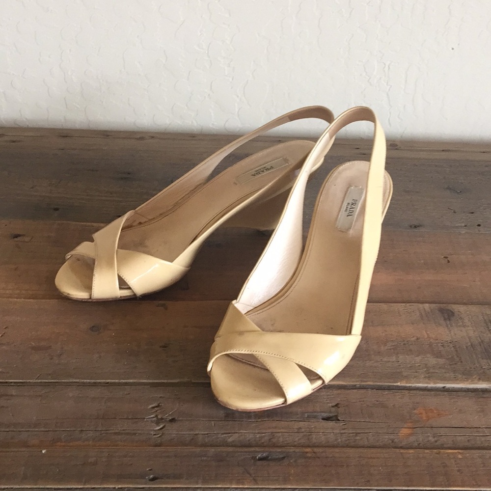 Authentic Prada Wedge Slingbacks - image 1